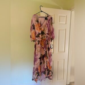 NWT Maison Tara 16 Pink Floral Maxi Dress
